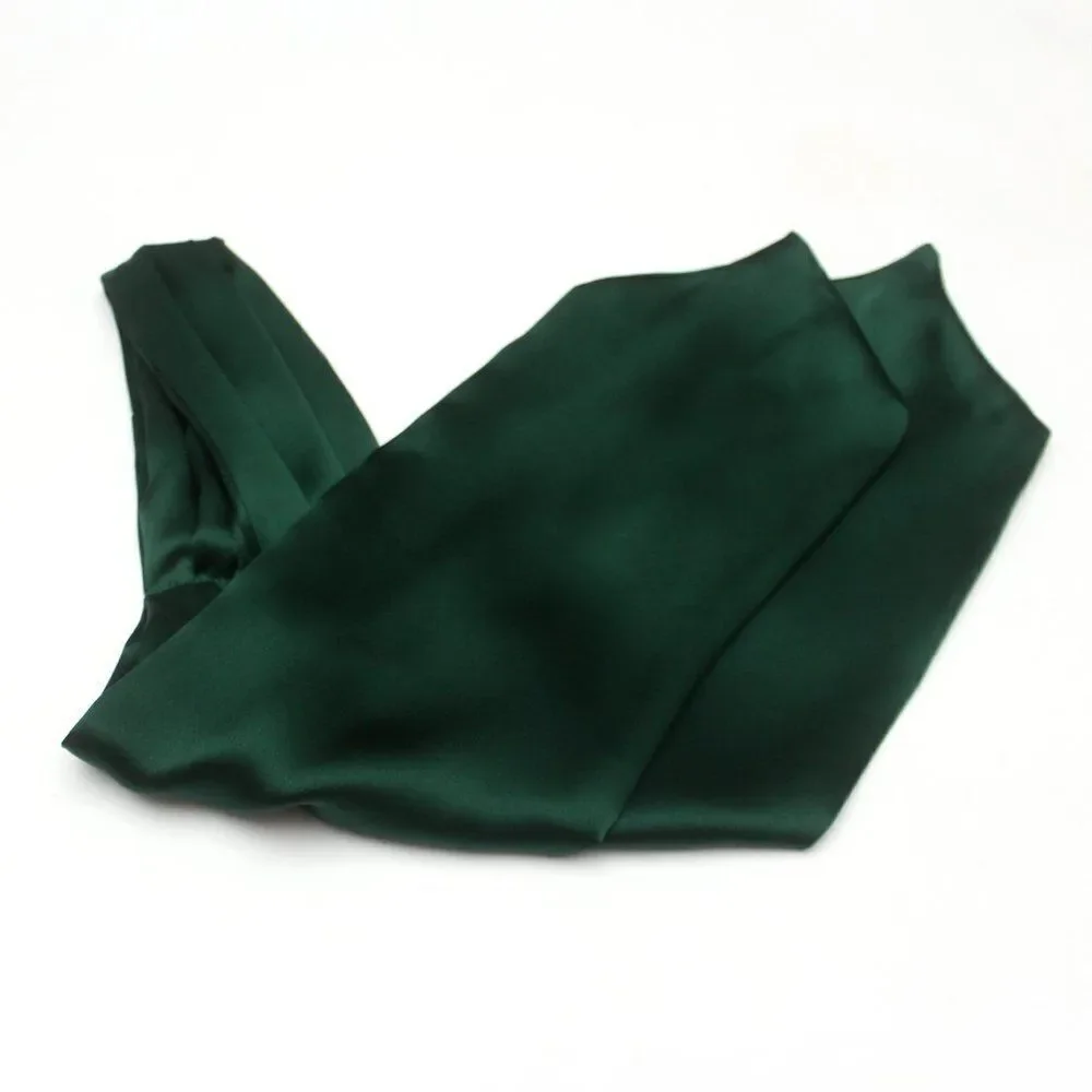 Silk Men's‎ Cravat Ascot Gift Box A196 Emerald green